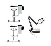 C Morsetto Clamps, Clip a I per Lampade Braccio Lungo da Scrivania e Letto, Morsetti a C, Staffe Sbalzo, Metallo, Basi Bottoni di Fissaggio Sfera (2 Pezzi, Bianco)