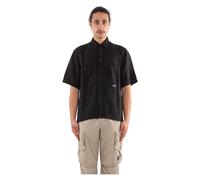 C.P. Company - Camicia in Lino Boxy a Maniche Corte - - Shirts - Uomo - Nero - XL