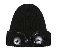 C.P. Company - Cappello Nero a Coste con Lenti Goggle - -Accessories -Uomo -Nero -ONE SIZE