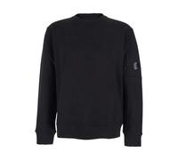 C.P. Company - Felpa girocollo con lente in pile diagonale garzato - - Sweatshirts & Hoodies - Uomo - Nero - L