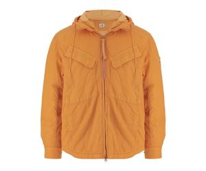 C.P. Company - Giacca in nylon con cappuccio regolabile e logo - - Jackets - Uomo - Arancione - L
