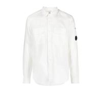 C.P. Company - Linen Logo Shirt - - Jackets - Uomo - Bianco - S