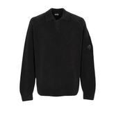 C.P. Company - Maglione Polo in Cotone Chenille - - Knitwear - Uomo - Nero - M