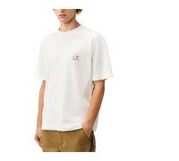 C.P. Company - T-shirt girocollo in jersey 30/1 con logo e maniche corte - - Tops - Uomo - Bianco - L