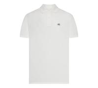 C.P. Company, ,Tops ,Uomo ,Bianco ,L Polo a Maniche Corte in Piquet Stretch