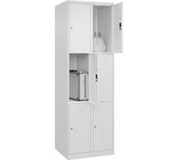 C + P Möbelsysteme C+P | Armadietto a 3 scomparti Classic PLUS | 2 scomparti | bianco traffico | largh 600 mm | 6 scomparti | con piedini a pavimento