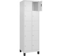 C + P Möbelsysteme C+P | Armadietto a 5 scomparti Classic PLUS | 2 scomparti | bianco traffico | largh 600 mm | 10 scomparti | con piedini