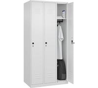 C + P Möbelsysteme C+P | Armadietto Classic PLUS | 3 scomparti | bianco traffico | largh 900 mm | con piedini a pavimento | serratura girevole