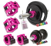 C.P. Sports, Chiusura Rapida per manubri da 25 mm, Pratica Chiusura con Una Sola Mano, per Un Allenamento Sicuro e Un rapido Cambio del Disco, Robusto Morsetto in plastica, Colore: Fucsia