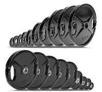 C.P.Sports Coppia di Dischi Olimpici ghisa o gommato da 0,5 kg a 30 kg - Dischi/Pesi Weight Plates 50 mm in ghisa con Fori di Presa per Sollevamento Pesi, 1 Paio di Dischi in ghisa Normale 2,5 kg