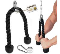 C.P.Sports Corda per tricipiti, Corda per bicipiti 70cm | Corda per Esercizi di trazione, LAT Pull, Allenamento della Forza, Fitness, Bodybuilding | con moschettone da 8mm