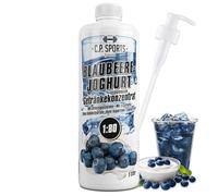 C.P. Sports Drink Syrup I Sciroppo senza zucchero per Vital Drink MIRTILLO YOGURT con vitamine I Concentrato da mescolare con acqua per bevande sportive I 1 litro + dosatore a pompa