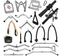 C.P.Sports - Set di impugnature per trazioni e Diverse Serie di Esercizi per bicipiti e tricipiti, Corda, moschettone