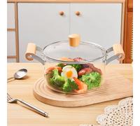 C Pentola da cucina in vetro con coperchio, Custodina a sobbollimento per la cucina domestica e l'uso del ristorante, cassaforte per lavastoviglie