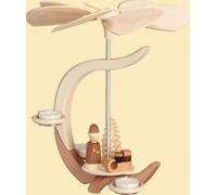 C-Piramide Con Babbo Natale E Slitta Dei Regali HxBxT = 30x27x27cm NUOVO Legno