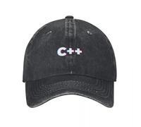 C Plus Plus Logo Glitch Berretto da Baseball Cappello Occidentale da Spiaggia UV The of Protection Cappello Solare Visiera da Spiaggia da Donna Cotone da Uomo, per Tutte Le Stagioni