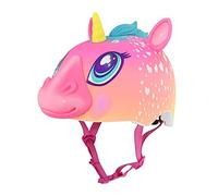 C-Preme Raskullz Super Rainbow Corn Casco Bambini 50-54 cm 5-8 Anni | Casco per bambini con interno EPS, calotta in PVC, design unicorno 3D, ventilazione e cinturini regolabili, 50-54 cm