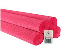C R Cartotecnica Rossi 5 Rotoli di Carta Crespata da 180g Tinta Unita Colore Rosa Shocking N.551
