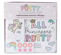 C.R. Gibson BTBB-24937 - Libro da tavolo da principessa, tabella ricompensa da parete e adesivo per imparare a usare il vasino, set per bambini, multicolore, 4 pezzi