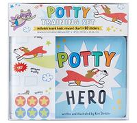 C.R. Gibson BTBB-24938 Hero Board Book, tabella delle ricompense da parete e adesivi per l'addestramento del vasino, set per bambini, multicolore, 4 pezzi
