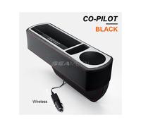 (C Right-WirelessChina) Organizer per auto con ricarica wireless, tutto in uno, contenitore per spazio tra i sedili,