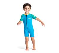 C-Skins 2025 Bambino C-Kid 3/2mm Front Zip Shorty Muta C-BA32SH - Cyan/Green/Aurora Yellow