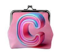 C stampa Carino Fibbia Portamonete Vintage Pouch Bacio blocco Cambiare Portafogli per le Donne Moda, nero, Taglia unica, Vintage