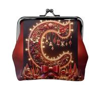 C stampa Carino Fibbia Portamonete Vintage Pouch Bacio blocco Cambiare Portafogli per le Donne Moda, nero, Taglia unica, Vintage