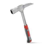 C&T Mason's Hammer 600 g con manico in acciaio tipo R, forma berlinese, martello di alta qualità e martello di protezione per costruzioni, robusto strumento da muratore per professionisti