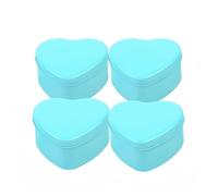 C.X.Y. 20 Pezzi scatole a Forma di Cuore Metallo Latta Ferro portaconfetti Contenitore bomboniera (CELESTE)