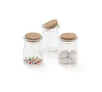 C.X.Y. 30 Pezzi Barattolo Vetro 100ML Con Tappo In Sughero Porta confetti Bomboniera Con Pergamene (budino)