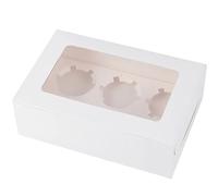 C.X.Y. 50 pezzi Scatole per Muffin Cupcake con i fondi fori Finestra Vetrina Trasparente dolce torta (6 FORI+)