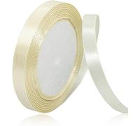 C.X.Y. Nastro Doppio Raso per confezioni Regalo Creazione fai da te, lunghezza 25 yard (AVORIO, 1CM)