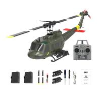 C032 1/48 Scala UH-1 Huey RC Helicopter, 2.4G 6CH Telecomando, 6 assi Gyro, Altitude Hold, 13 minuti di volo e 3D Stunt Flight, regalo per gli appassionati di RC, volo all'aperto (RTF)