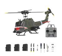 C032 1/48 Scala UH-1 Huey RC Helicopter, 2.4G 6CH Telecomando, 6 assi Gyro, Altitude Hold, 13 minuti di volo e 3D Stunt Flight, regalo per gli appassionati di RC, volo all'aperto (RTF)