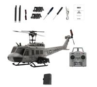 C032 RC elicottero, 1/48 UH-1 Prototipo Restauro, 6-Axis Gyro 6-Channel Aileronless Scale Stunt Helicopter, Brushless Motor, 13 Minuti Tempo di volo, Versione di Posizionamento Intelligente (1