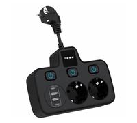 C03C Caricabatteria Multipresa Ciabatta Presa da Tavolo 2x Usb-A Usb-C