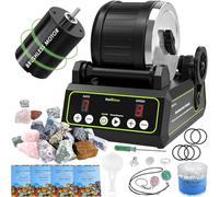 C1 Pro Brushless Rock Tumbler Kit - Professionale Grande capacità 1,1 kg, fino a 3 volte più resistente, ultra lunga durata di lavoro lucidatrice rotativa con accessori completi e funzione di memoria