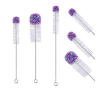C100AE 3 PCS Spazzola di Bottiglia, Set di Pulizia per Bottiglie, Multiuso Spazzole con Manici Lunghi, Testa Rotonda in Cotone, Setole in Nylon, per la Pulizia di Bottiglie, Bottiglie d'acqua, Thermos