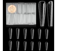 C12rtive 120 Pz Poly Extension Gel Dual Nail Forms,Stiletto Nail Form Copertura Completa Unghie Acrygel Trasparente,con Scala Graduata per Gel Manicure Nail Art Design Salon fai da te a casa