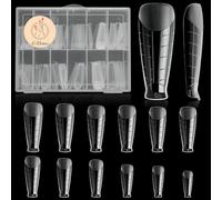 C12rtive 120 Pz Poly Extension Gel Dual Nail Forms,T shape Nail Form Copertura Completa Unghie Acrygel Trasparente,con Scala Graduata per Gel Manicure Nail Art Design Salon fai da te a casa