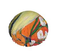 C1588 Hermosas mariposas Flor Multi funcional Doble capa Impermeable Gorro de baño Reutilizable Impermeable Salón de belleza Spa Gorro de baño para mujeres