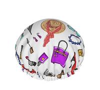 C1596 Hermosas mariposas Flor Multi funcional Doble capa Impermeable Gorro de baño Reutilizable Impermeable Salón de belleza Spa Gorro de baño para mujeres