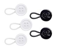 C2 Set da 5 Estensori per Bottoni da Camicia - Bianco e Nero - S/M/L - 18L | Regala fino a 2,75cm/1,08in, bottoni da 11,4mm/0,45in di diametro, vestibilità elastica, 3 misure