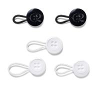 C2 Set da 5 Estensori per Bottoni da Camicia, Bianco e Nero - Taglie Miste - Aggiunge fino a 3 taglie (1,75-2,75 cm) - Bottoni 12,7 mm (20L) - Estensioni Elastiche per Colletto e Polsini (S/M/L)