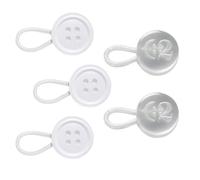 C2 Set da 5 Estensori per Bottoni da Camicia, Bianco - Taglie Miste - Aggiunge fino a 3 taglie (1,75-2,75 cm) - Bottoni 11,4 mm (18L) - Estensioni Elastiche per Colletto e Polsini (S/M/L)