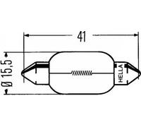 HELLA 8GM 002 091-181 Lampadina - C21W - Standard - 12V - 21W - Tipo zoccolo: SV8,5-8 - Scatola - Quantità: 10