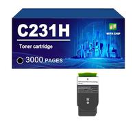 C231 C231H Cartuccia Di Toner (con Chip) Compatibile Per Lexmark C2325 MC2325 C2425 MC2425 MC2535 MC2640 Ad Alta Resa,Black-1 Pack