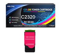 C2320 Cartuccia toner con chip compatibile con Lexmark C2320K0 C2320C0 C2320M0 C2320Y0, funziona con stampanti C2325 C2425 C2535 C2640 MC2325 MC2425 MC2535 MC2640
