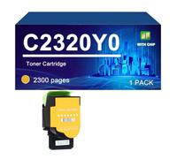 C2320K0 C2320C0 C2320M0 C2320Y0 Cartucce Toner Compatibili Per Lexmark C2325 MC2325 C2425 MC2425 MC2535 MC2640,Yellow-1 Pack